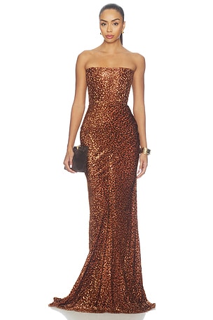 Strapless Draped Gown Alex Perry