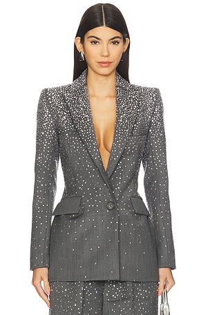 Crystal Embellished Fitted Blazer Alex Perry