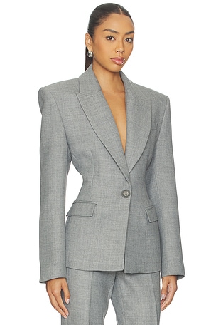 Alex Perry Single Breasted Contour Blazer in Grey