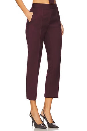 Alex Perry Straight Crop Trouser in Wine