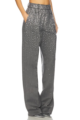 Alex Perry Crystal Embellished Trouser in Grey
