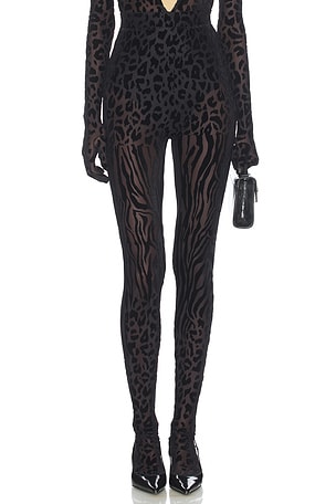 Animal Print Burnout Stocking Alex Perry
