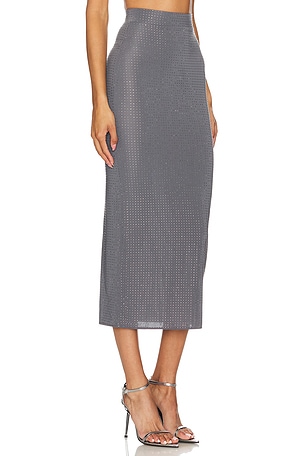Alex Perry Crystal Skirt in Charcoal