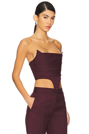 Alex Perry Corset Top in Wine