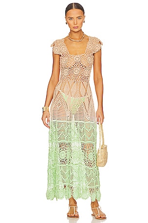 alix pinho crochet dress Alix Pinho Net Sustain Yell Crocheted-Cotton Mini Dress In Black - 50% Off