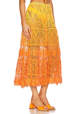 Alix Pinho x REVOLVE Sunset Midi Skirt in Orange