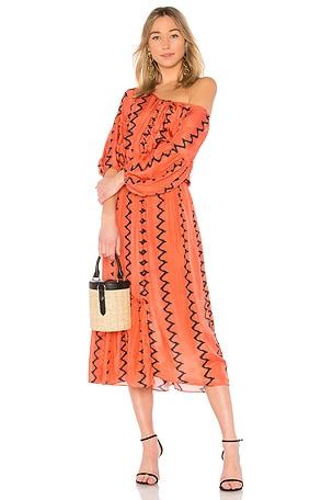 apiece apart one shoulder dress APIECE APART Camellia One Shoulder Dress in Papaya Berber