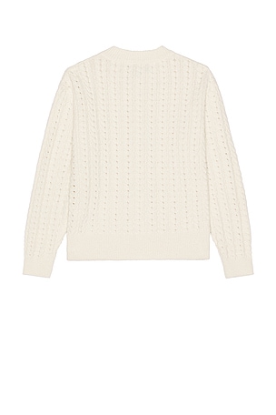After Pray Ernest Cable Knit Cardigan in Cream