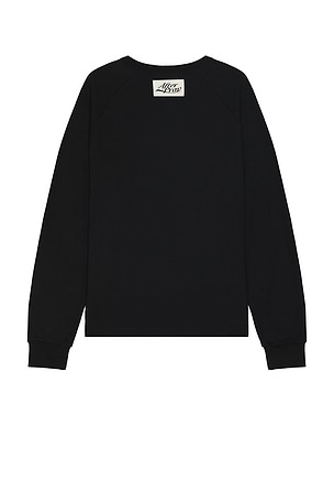 After Pray Printed Raglan Long Sleeve T-Shirt in Black