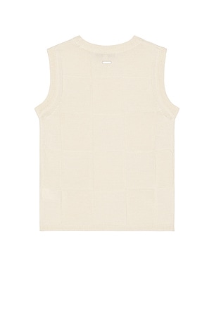 After Pray Damier Sleeveless Knit Top in Cream