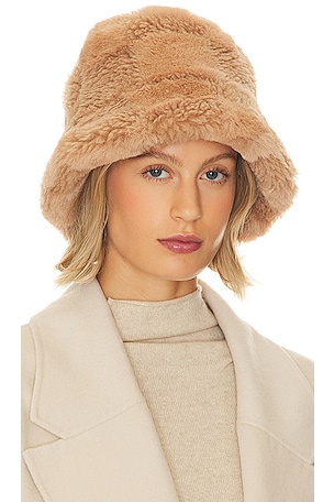 Gilly Butterscotch Checkerboard Shearling Hat Apparis
