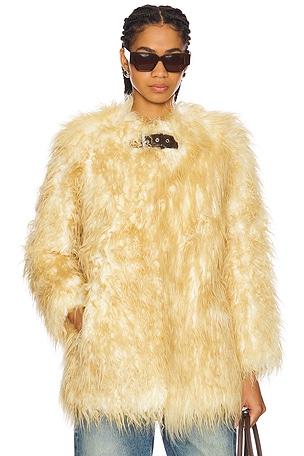 Petra Faux Mongolian Fur Short Coat Apparis