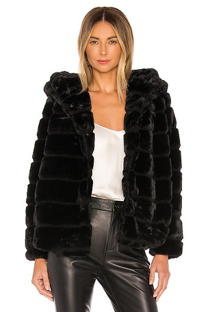 Apparis Goldie Faux Fur Jacket in Noir REVOLVE