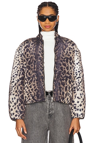 Leni Leopard Padded Bomber Apparis