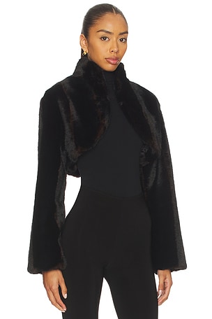Apparis Odette Shaved Mink Bolero in Black