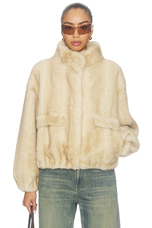 Iris Shaved Faux Mink Bomber Jacket Apparis