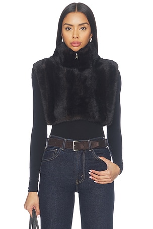 Jamie Faux Mink Dickey in Noir Apparis