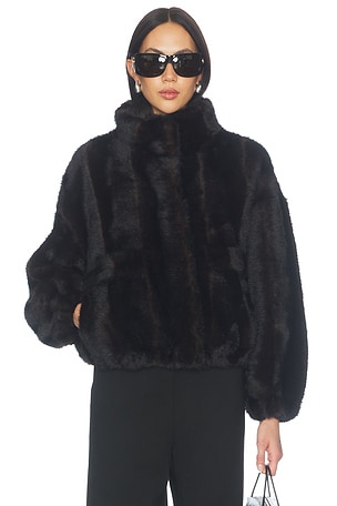 Iris Shaved Faux Mink Bomber Apparis