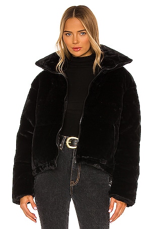 Lucky Brand Womens Bomber Jacket Sz S Ivory Faux Fur Zipper Pockets Hood 
