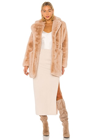Apparis Sophie Faux Fur Coat in Sand REVOLVE