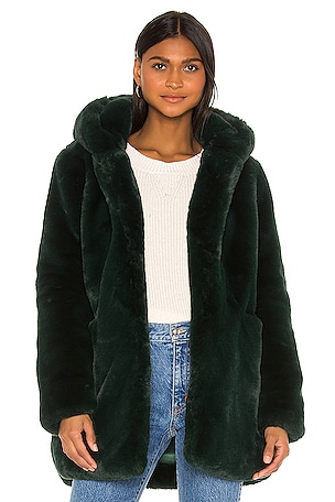 Apparis marie fashion hooded faux fur coat