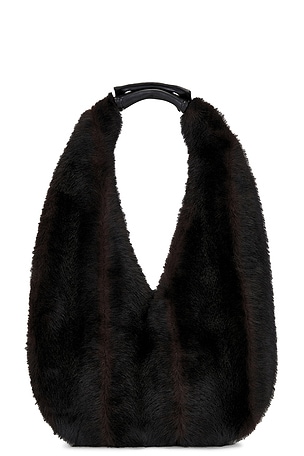 Apparis Colette Shaved Mink Bag in Black