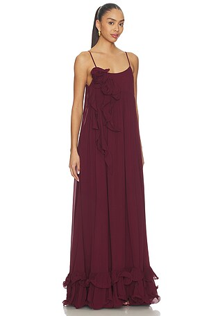 Aniye Records Heren Long Dress in Burgundy