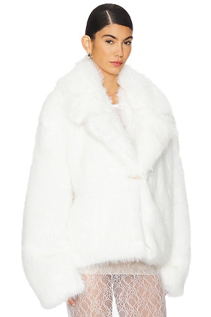 Aniye Records Lana Faux Fur Jacket in White
