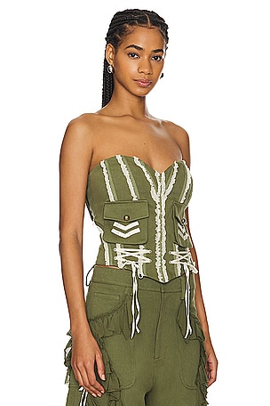 Green corset bodysuit online