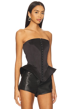 Aniye Records Len Bustier Top in Black. Size XS. Also