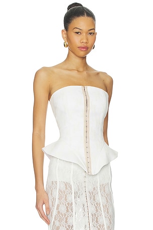 Aniye Records Nilde Bustier Top in Cream