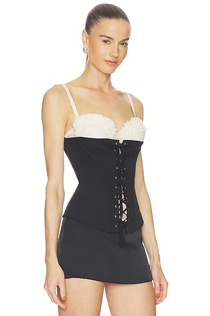 Aniye Records Tea Bustier Top in Black,White