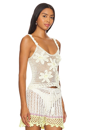 ANDREEVA Crochet Top in White