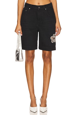 Crystal Flower Bermuda Jean Short AREA