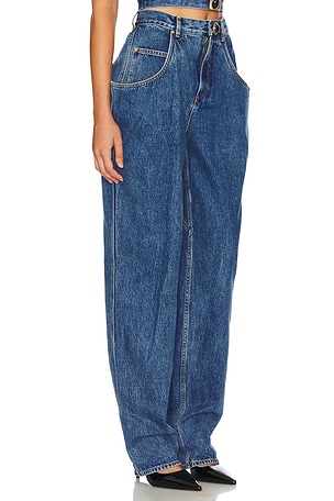 AREA Flare Pocket Wide Leg in Denim-Medium