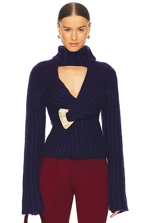 Twisted Turtleneck Sweater AREA