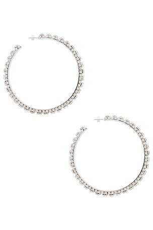 AREA Large Crystal Hoop Earrings