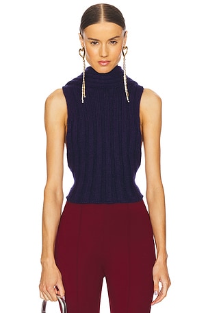 Sleeveless Twisted Knit Top AREA