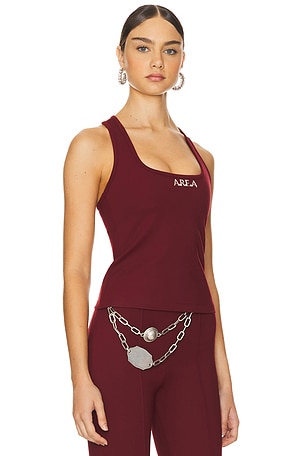 AREA Nameplate Racerback Tank Top in Burgundy