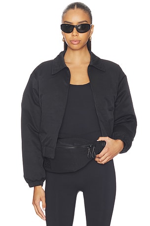 Astoria Cropped Bomber Jacket in Black