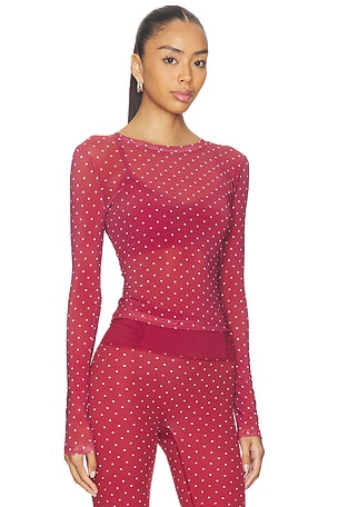 Astoria Mesh Top in Wine