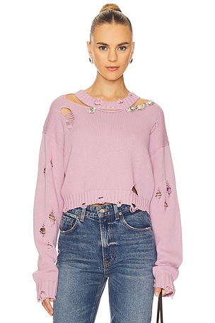 Distressed Crystal Sweater AREA