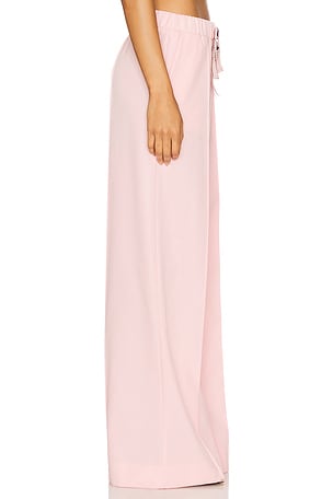AREA Crystal Bow Wide Leg Trouser in Rose