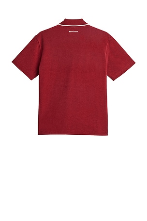 adidas by Wales Bonner Short Sleeve Polo in Burgundy