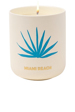 Assouline Miami Beach Travel From Home Candle in Cream,Blue
