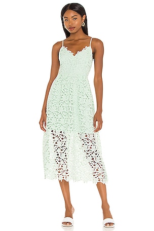 ASTR the Label Lace A Line Midi Dress in Mint REVOLVE