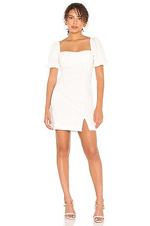 ASTR the Label Puff Sleeve Mini Dress in Off White