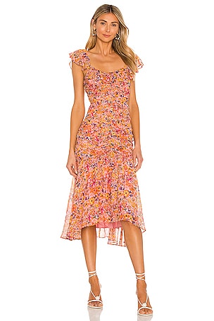 ASTR the Label Devereaux Dress in Pink Multi Floral | REVOLVE
