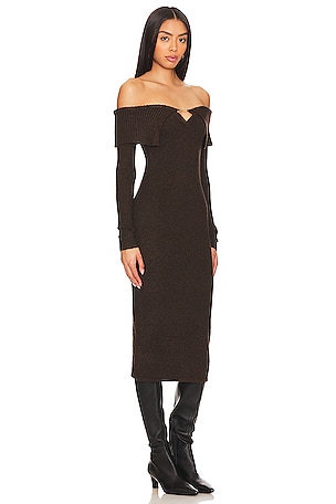 ASTR the Label Lillian Sweater Dress in Chocolate