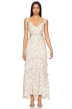 New Free People Amelia Lace Maxi Dress $198 X-SMALL Brown the slip. is  missing 